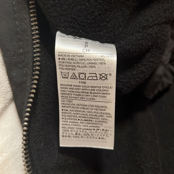 Old navy Black fleece lines puffer vest SMALL - Picture 8 of 8